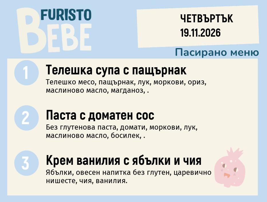 Меню 19.11 Bebe 200гр.
